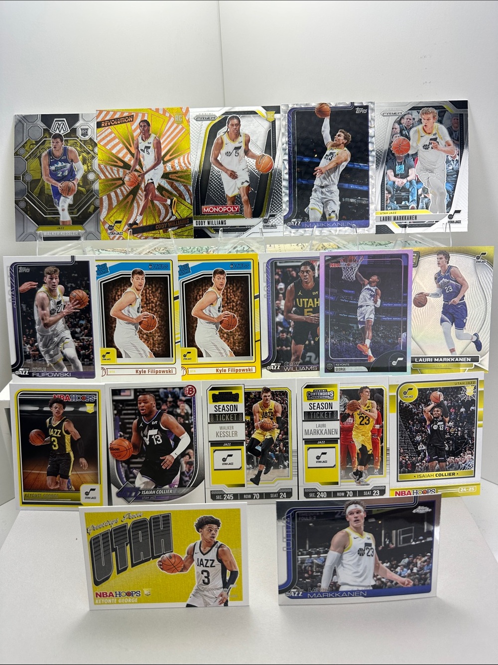 Lauri Markkanen Jazz lot of 18 w/ Rookies of George/Kessler/Williams/Filipowski